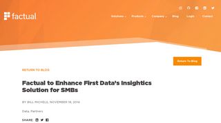 Factual | Factual to Enhance First Data's Insightics Solution for SMBs