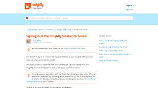 Signing in to the Insightly Sidebar for Gmail – Insightly Help Center