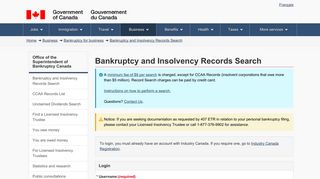Login - Welcome - Bankruptcy and Insolvency Records Search - Office ...