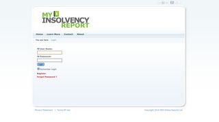 Login - My Insolvency Report