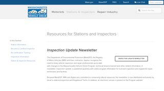 Station & Inspector Resources — Mass Vehicle Check