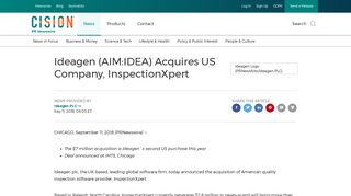 Ideagen (AIM:IDEA) Acquires US Company, InspectionXpert