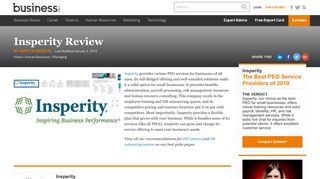 Insperity Review 2019 | PEO Service Reviews - Business.com