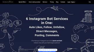 Instagram Bot BigBangram: 1000 Followers to New Client FOR FREE!