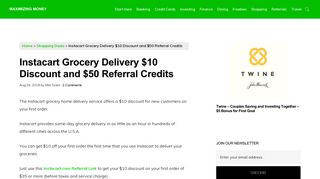 Instacart Grocery Delivery $10 Discount and $50 Referral Credits
