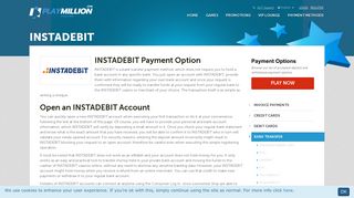 INSTADEBIT Casino - Payment Methods Deposit and Withdrawal Guide