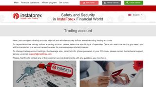 InstaForex :: Trading account