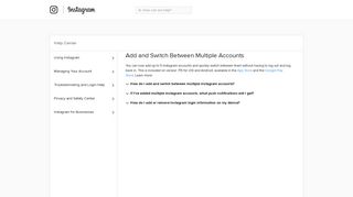 Add and Switch Between Multiple Accounts | Instagram Help Center