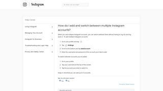 How do I add and switch between multiple Instagram accounts ...