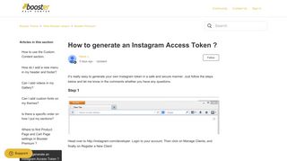 How to generate an Instagram Access Token ? – Booster Theme