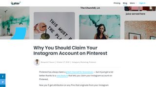 Why You Should Claim Your Instagram Account on Pinterest - Later ...