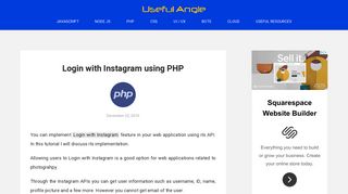 Login with Instagram using PHP - UsefulAngle.com