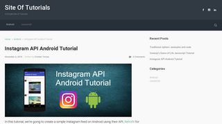 Instagram API Android Tutorial - Site Of Tutorials