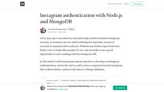 Instagram authentication with Node.js and MongoDB – Viacheslav ...