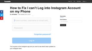 How to Fix I can't Log into Instagram Account on my Phone - Techzillo