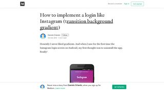 How to implement a login like Instagram (transition background gradient)