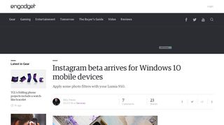 Instagram beta arrives for Windows 10 mobile devices - Engadget