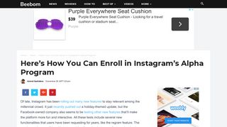 Here is How You Can Enroll in Instagram Alpha Program | Beebom