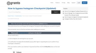 How to bypass Instagram Checkpoint (Updated) - Gramto