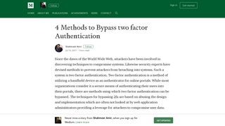 4 Methods to Bypass two factor Authentication – Shahmeer Amir