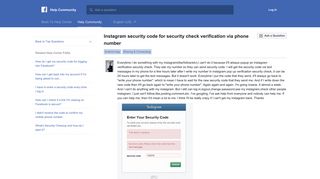Instagram security code for security check verification via phone ...