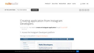 Creating application from Instagram Developers - NukeSuite