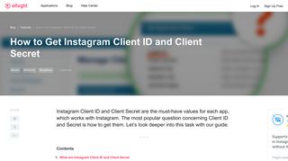 How to Get Instagram Client ID and Client Secret - Elfsight