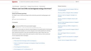 Where can I see DMs on Instagram using a browser? - Quora