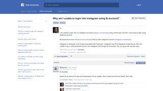 Why am I unable to login into instagram using fb account? | Facebook ...