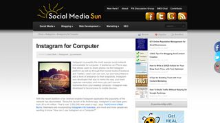 Instagram for Computer | Social Media Sun