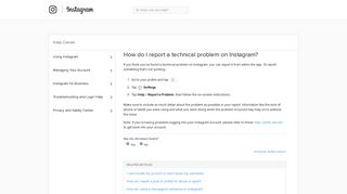 How do I report a technical problem on Instagram? | Instagram Help ...
