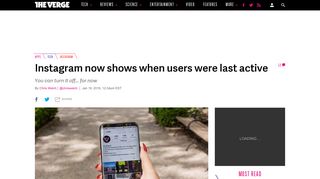 Instagram now shows when users were last active - The Verge