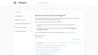 How do I see who's active on Instagram? | Instagram Help Center