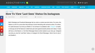 How To View 'Last Seen' Status On Instagram - AddictiveTips
