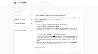 How do I start a live video on Instagram? | Instagram Help Center