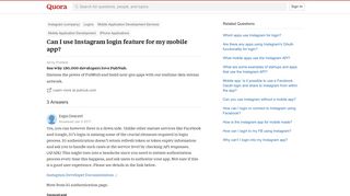 Can I use Instagram login feature for my mobile app? - Quora