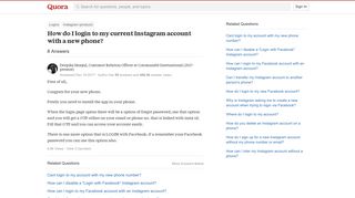How to login to my current Instagram account with a new phone - Quora