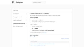 How do I log out of Instagram? | Instagram Help Center