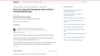 How to sign up for Instagram online without downloading the app ...