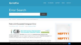 Fix Rate Limit Exceeded Instagram Error - ErroFix