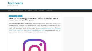 How to Fix Instagram Rate Limit Exceeded Error – Techcords