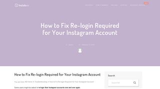 How to Fix Re-login Required for Your Instagram Account - Instato.io