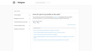 How do I get to my profile on the web? | Instagram Help Center