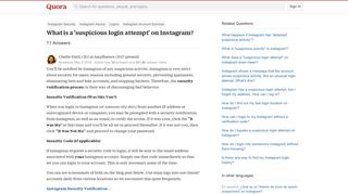 What is a 'suspicious login attempt' on Instagram? - Quora
