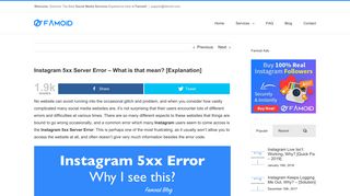 Instagram 5xx Server Error - What is that mean? [Explanation] - Famoid