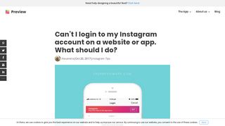 Can't I login to my Instagram account on a website or app. What to do?