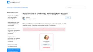 Help! I can't re-authorize my Instagram account – Iconosquare