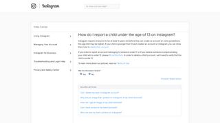 How do I report a child under the age of 13 on Instagram? | Instagram ...