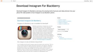 Download Instagram For Blackberry