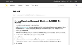 Set up a BlackBerry ID account - BlackBerry Bold 9930 - Sprint Support
